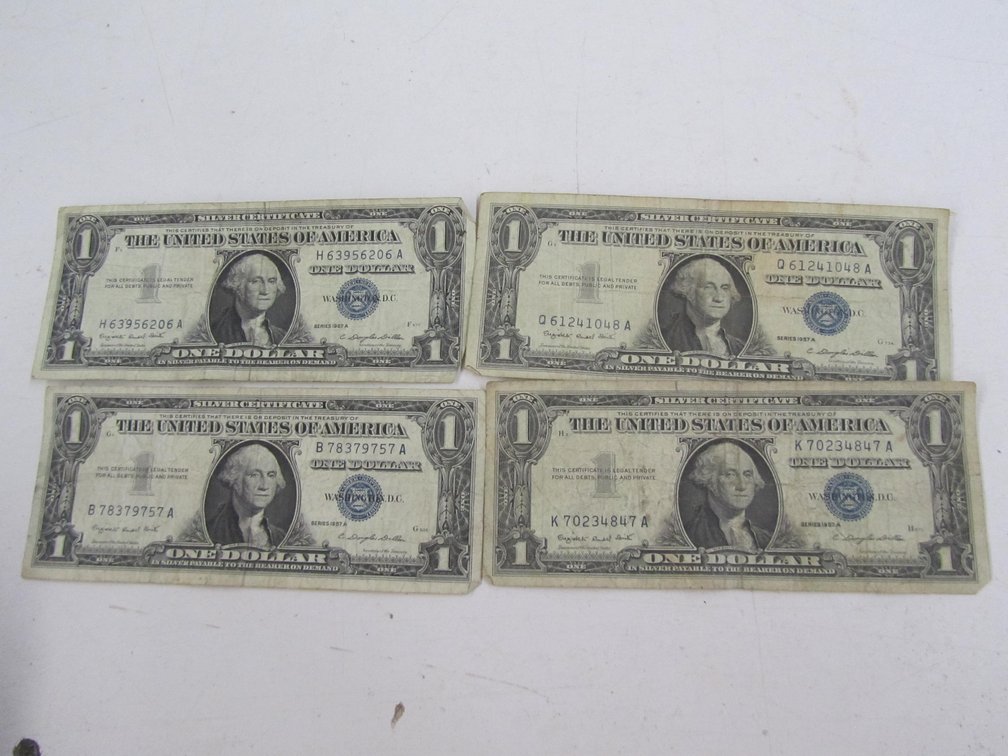 (4) 1957 Series A 1 Dollar Silver Certificates