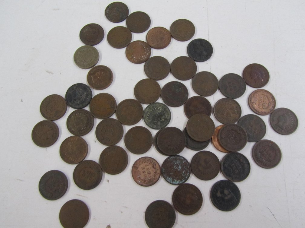 (50) Assorted Indian Head Pennies