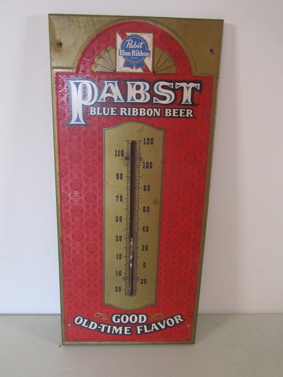 Vintage Pabst Blue Ribbon Metal Temperature Gauge