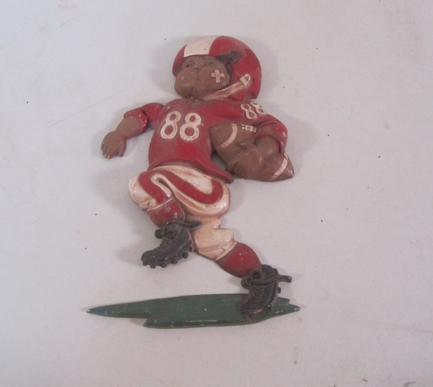 Homco Metal Football Player Wall Hanging