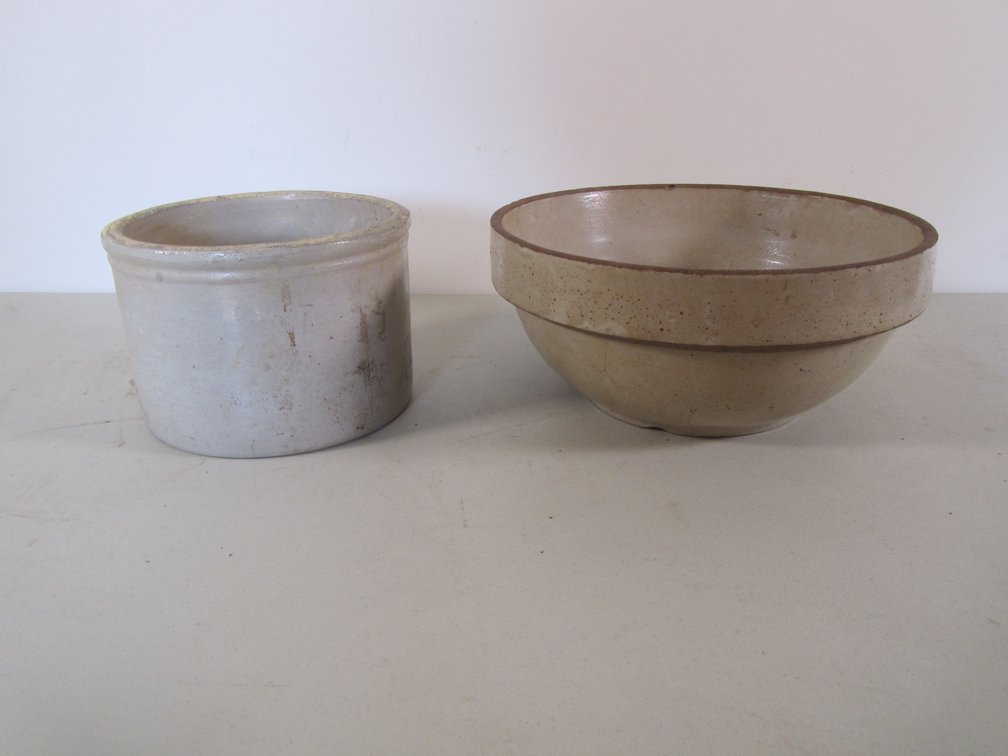 Stoneware Bowl And Crock
