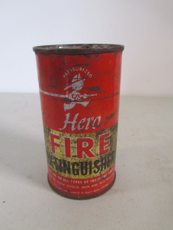 Vintage Hero Fire Extinguisher Can