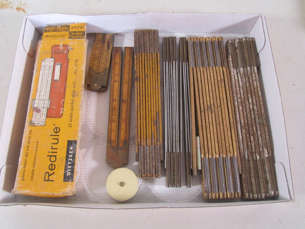 Flat Of Vintage Measuring Sticks