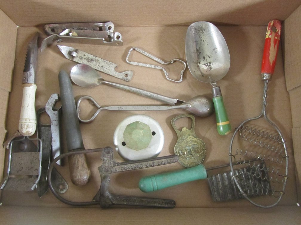 Flat Of Assorted Vintage Kitchen Utensils