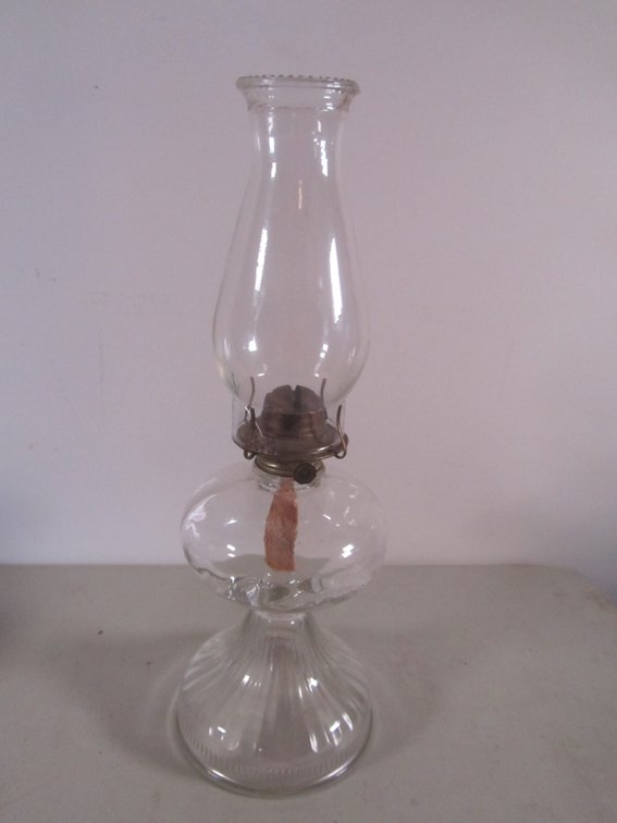 Glass Oil Lamp w/Globe