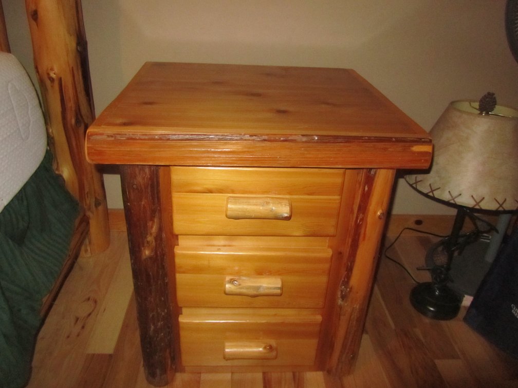 3-Drawer Log Night Stand