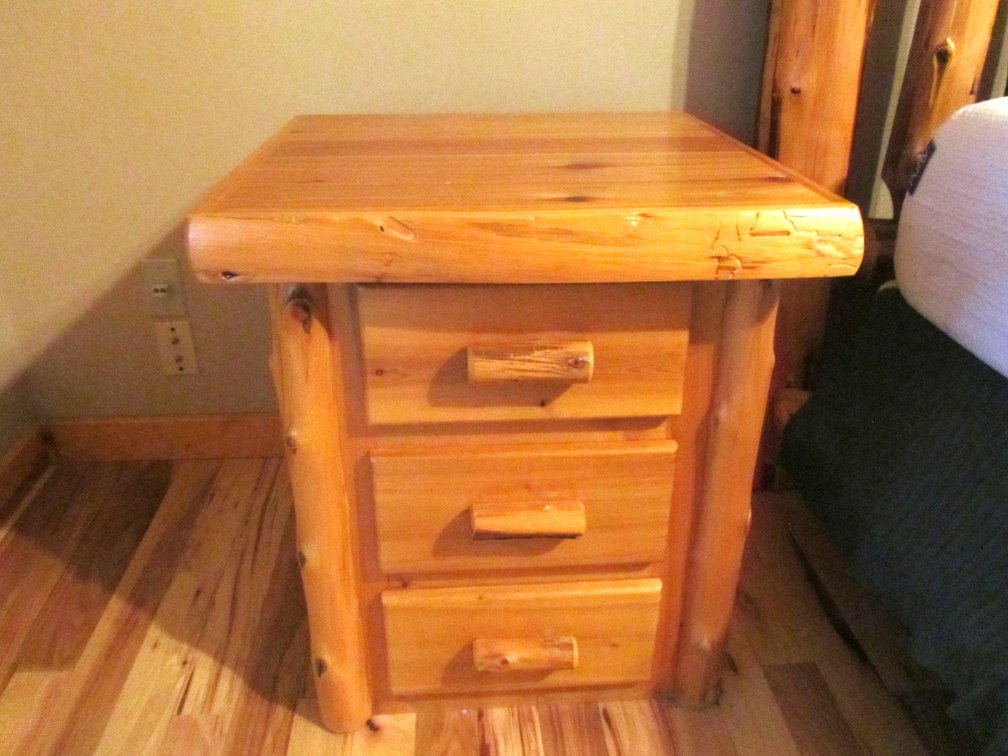 3-Drawer Log Night Stand