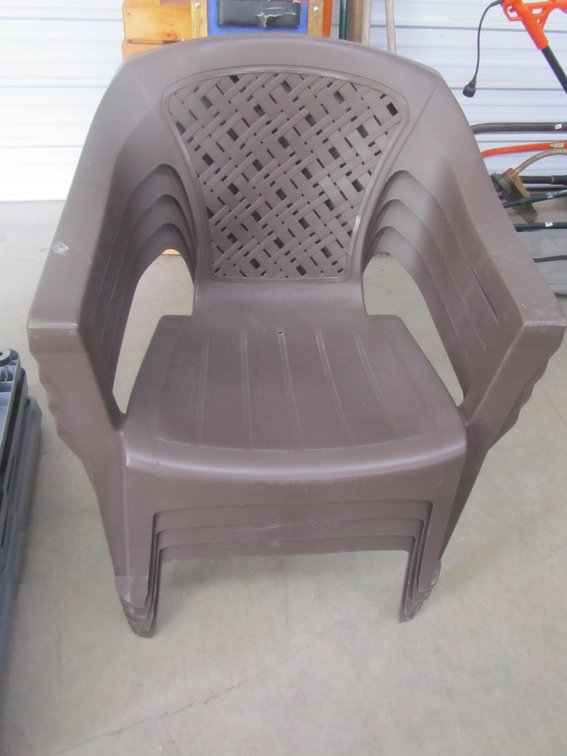 Set Of (4) Plastic Lawn Chairs