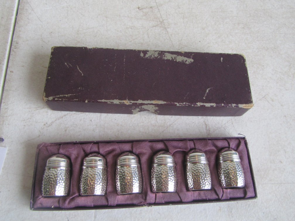 Set Of (6) S.C.S. Co. Sterling Silver Salt/Pepper Shakers w/Case