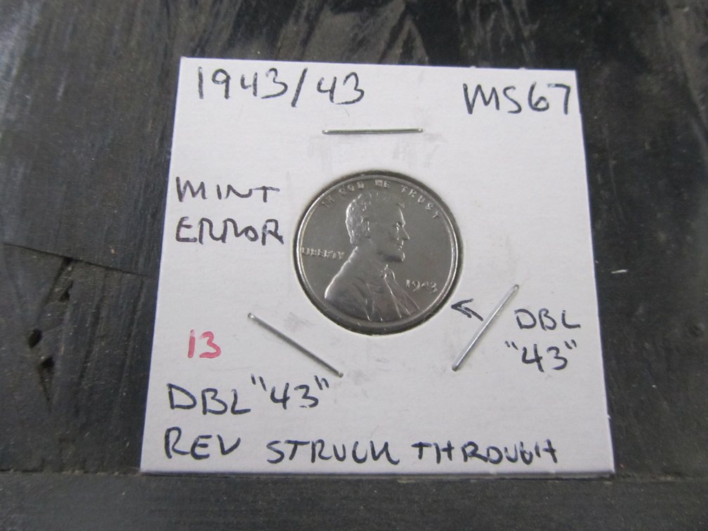1943/43 Mint Error Lincoln Steel Cent