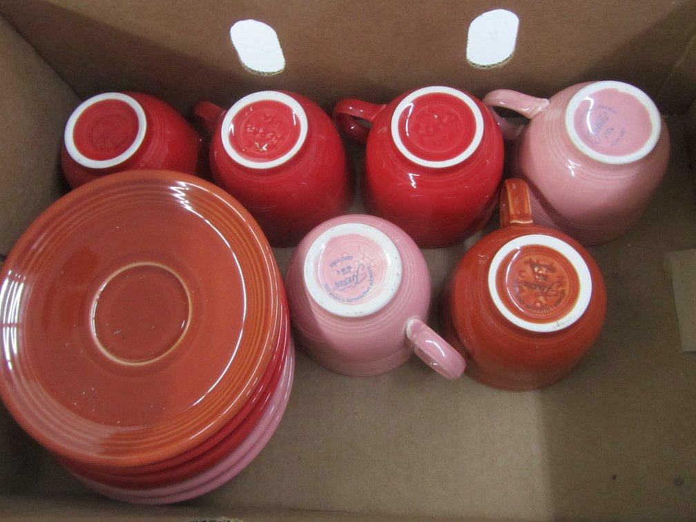 (6) Homer Laughlin Fiesta Cups w/Matching Saucers