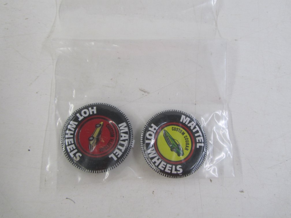 (2) 1967 Mattel Hot Wheels Buttons/Pins