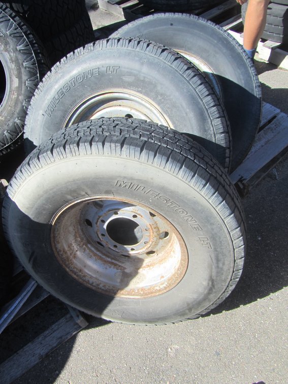 (4) Radial A/P Milestone LT Trailer Tires w/8-Bolt Rims