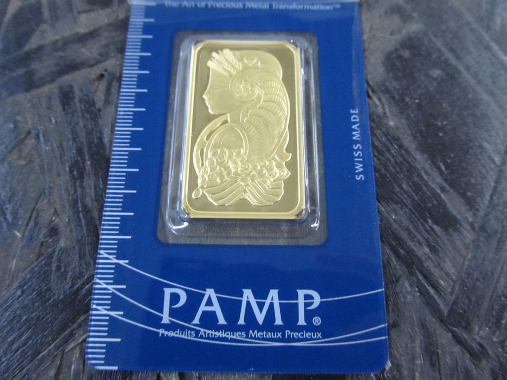 One Troy Ounce 999.9 GOLD Bar Suisse Fine Gold - AU