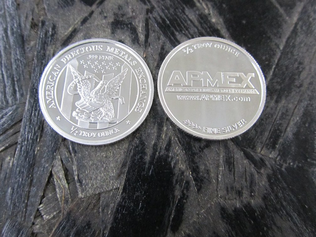 (2) APMEX 1/2 Troy Oz. .999 Fine Silver Rounds