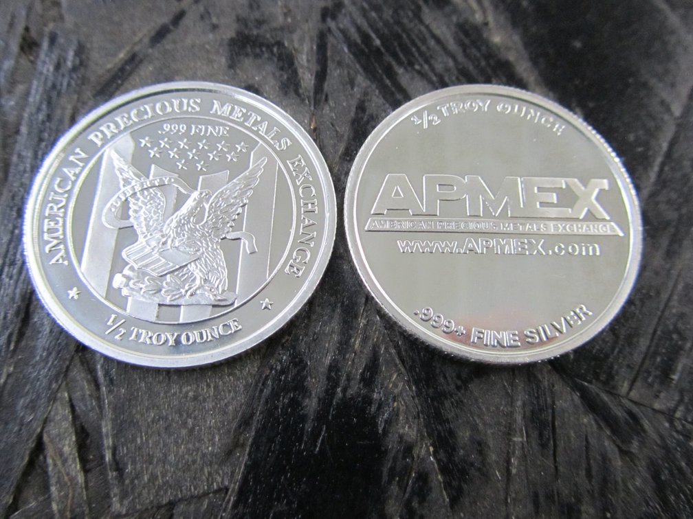 (2) APMEX 1/2 Troy Oz. .999 Fine Silver Rounds