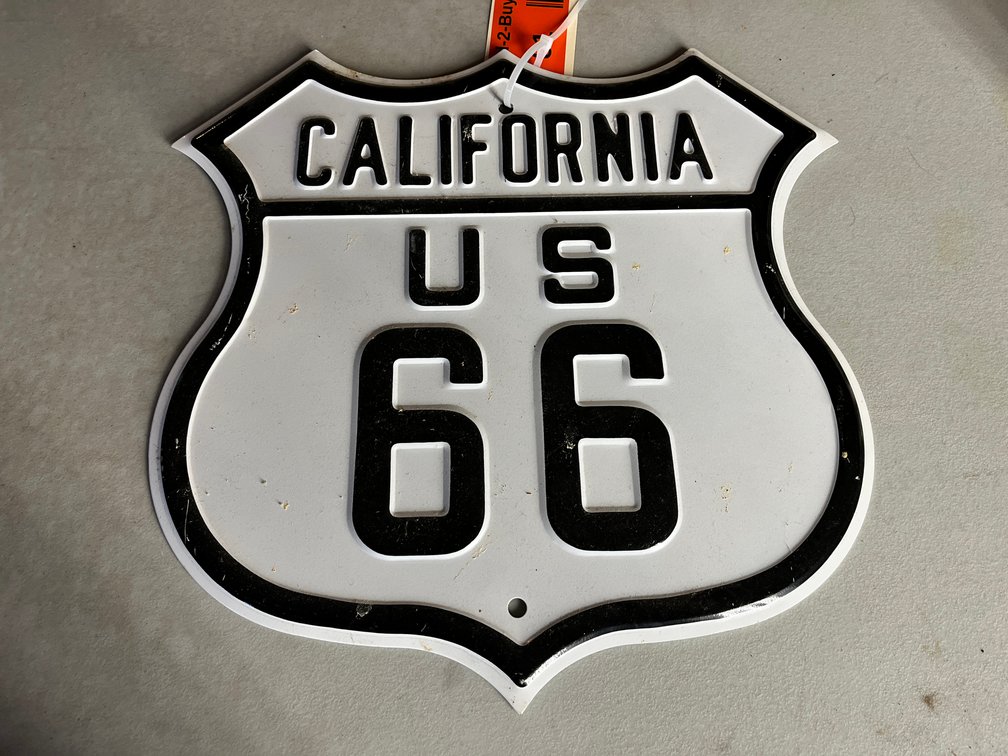 California Route 66 Metal Sign 15-1/2"x16"T