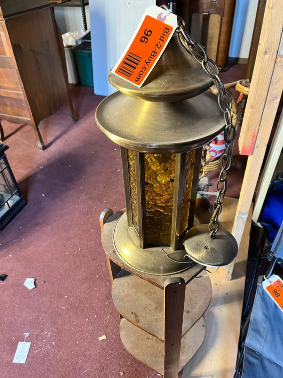 Light Fixture With Wood Stand