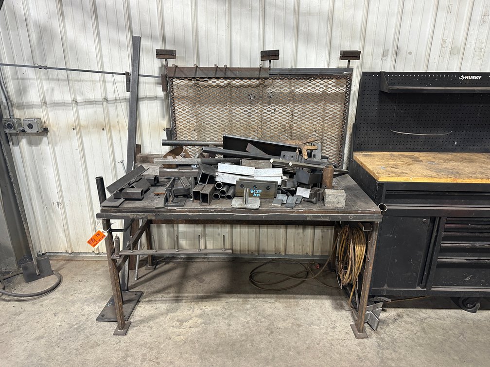 60" x 31.5" Metalworking Welding Table with Metal Scraps, 33" Tall