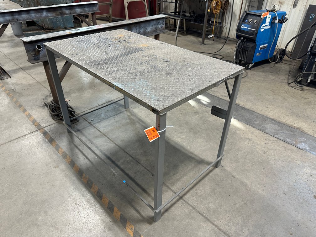 Industrial Metal Workbench, 52"x30"x35.5", Diamond Plate Top