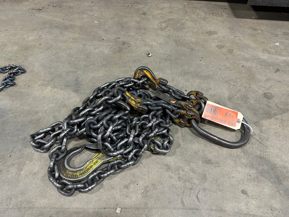 Olsen Chain Sling, 10 ft 1 in, 12,300 lbs WLL, Grade 80, Serial 1158, 2-Branches