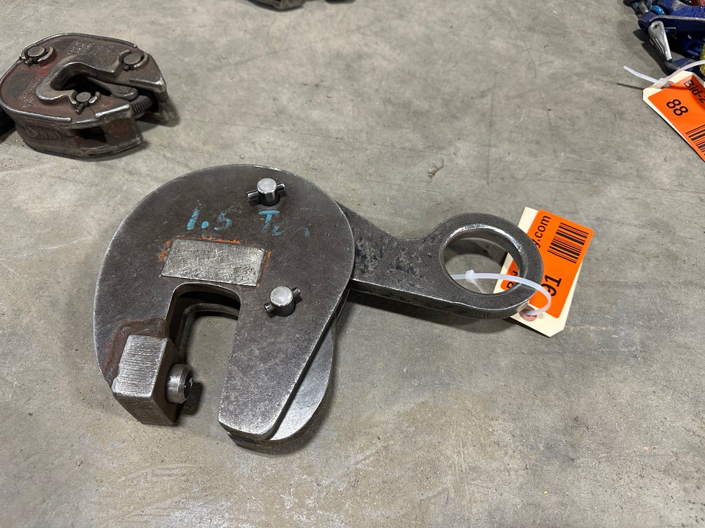 Model AST 1.5 Ton Plate Lifting Clamp, Serial 128929, 0-3/4" Jaw Opening