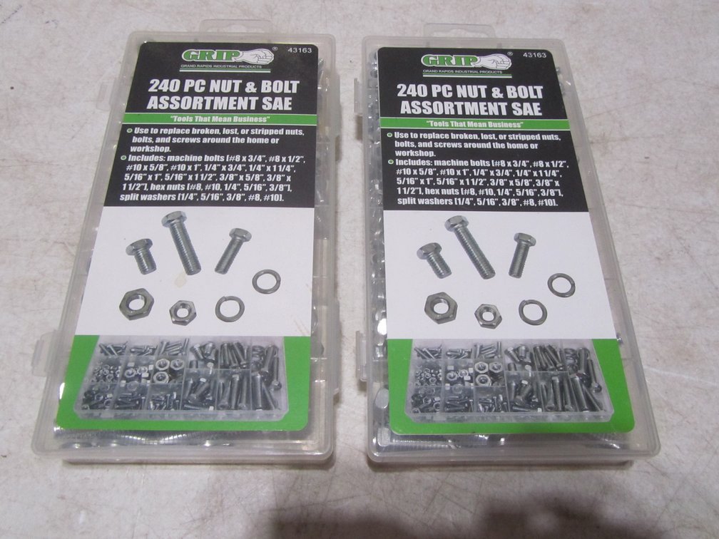 (2) Grip 240pc Nut And Bolt Assortments 