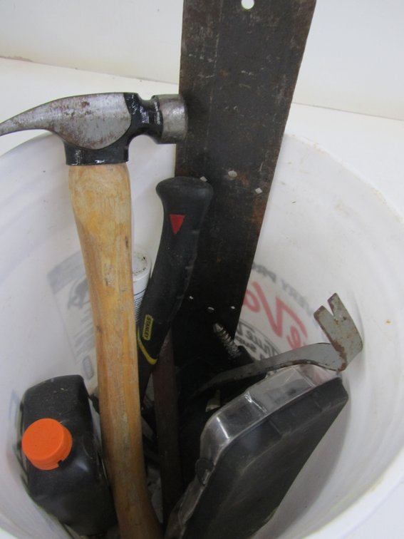 Bucket Full Of Tools And Hardware 