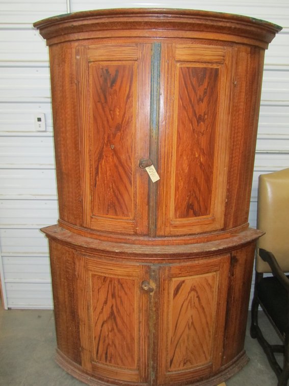 Antique Wood Corner Cabinet 