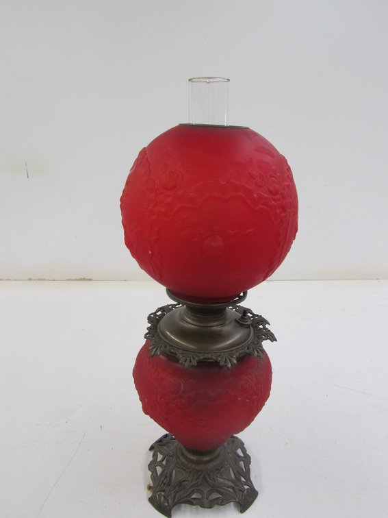 Vintage Glass Oil Lamp 