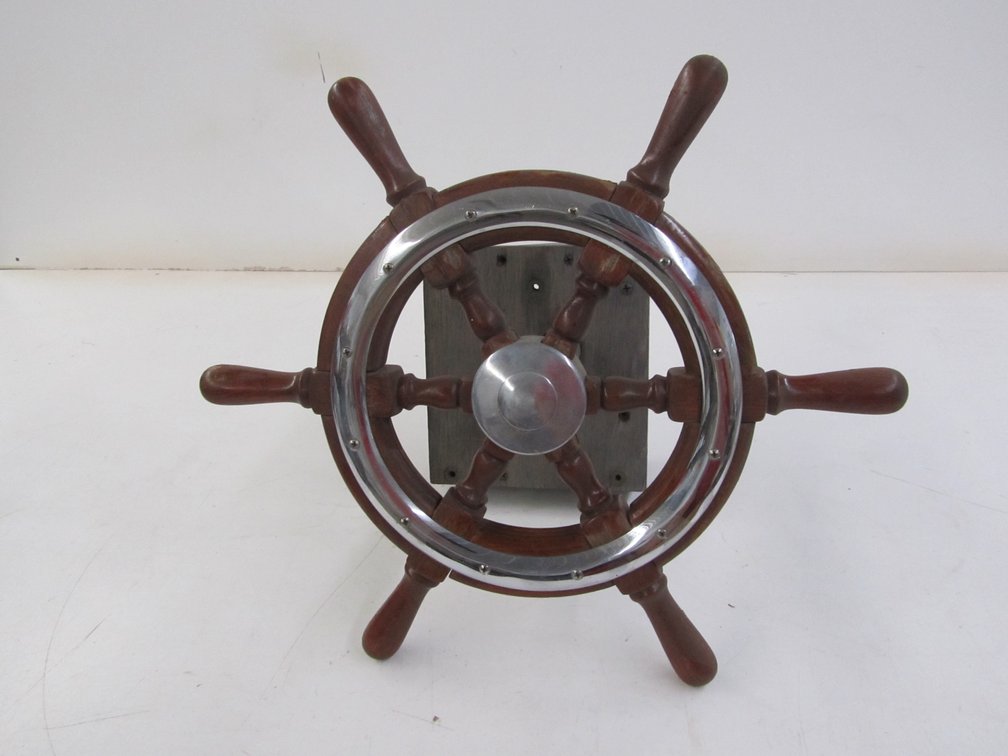Ship Steering Wheel W/Bracket And Gears 