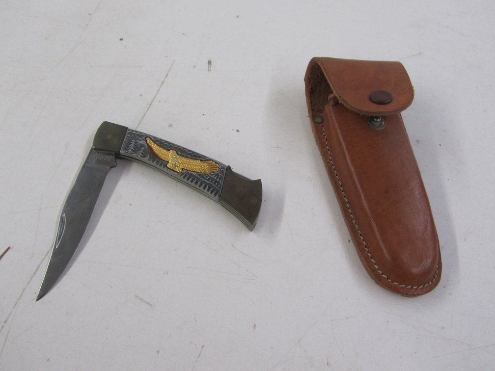 Eagle Logo Flip Knife w/Case