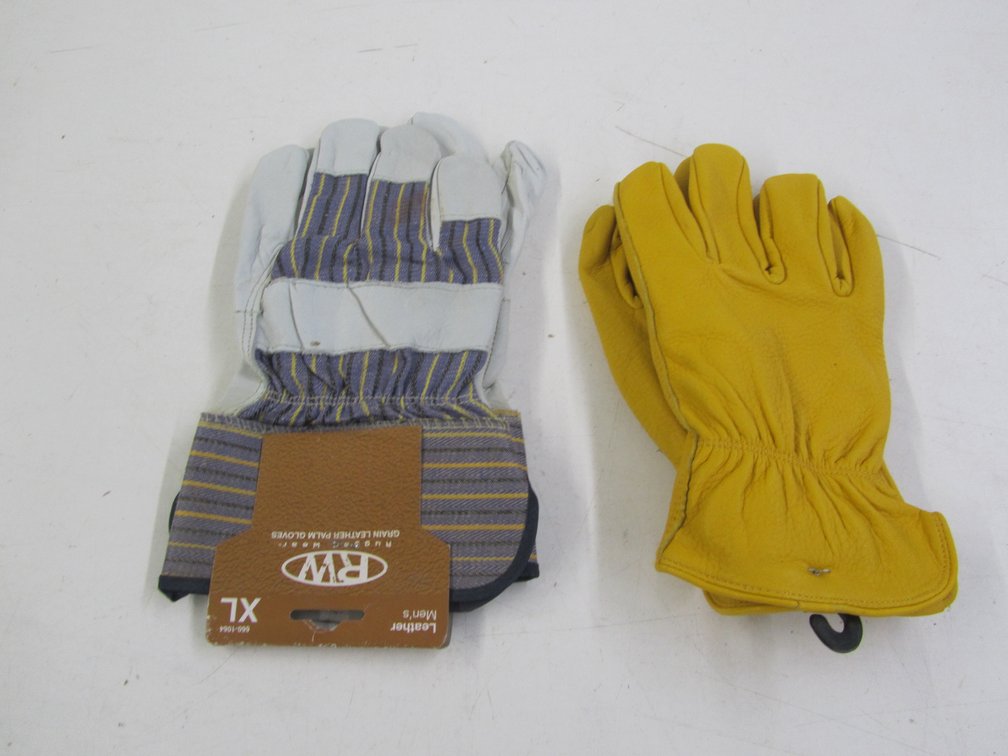 (2) New Pairs Of Leather Work Gloves