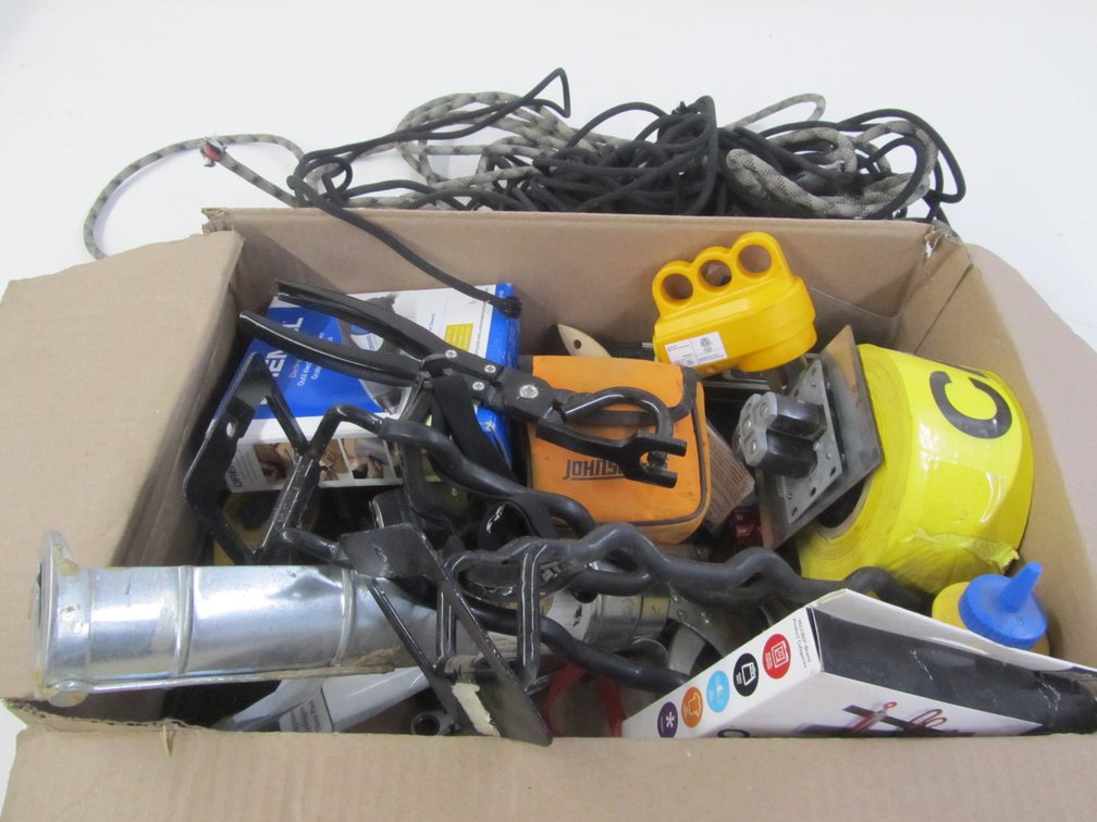 Box Full Of Assorted Tools And Hardware