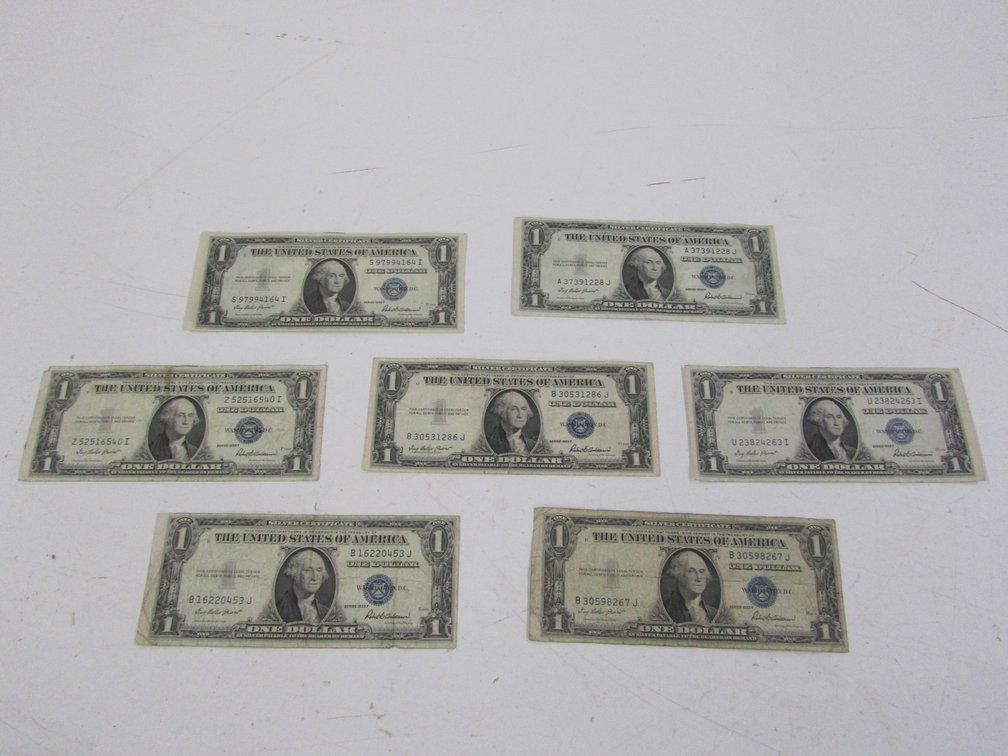 (7) 1935 Series F Silver Certificates