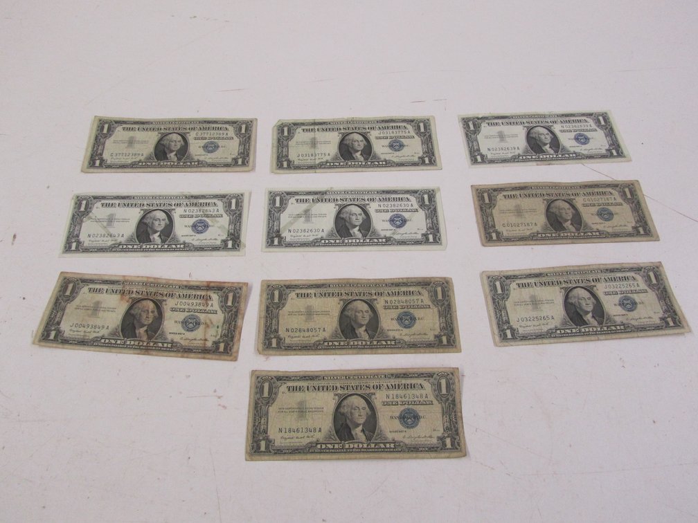 (10) 1957 Series A Silver Certificates