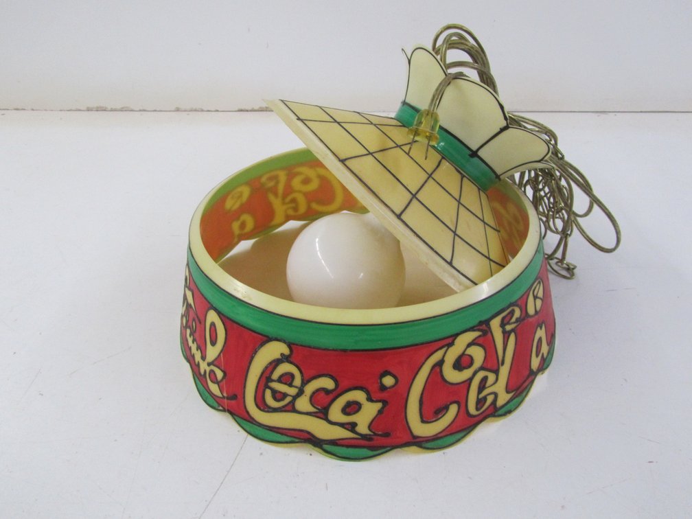 Hand Painted Plastic Coca-Cola Hanging Light Fixture