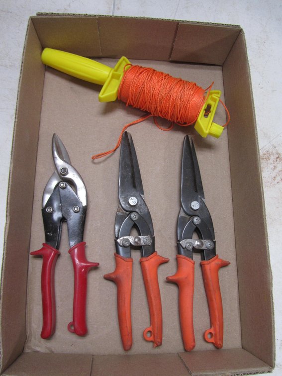 (3) Snips And Roll Of Construction Twine