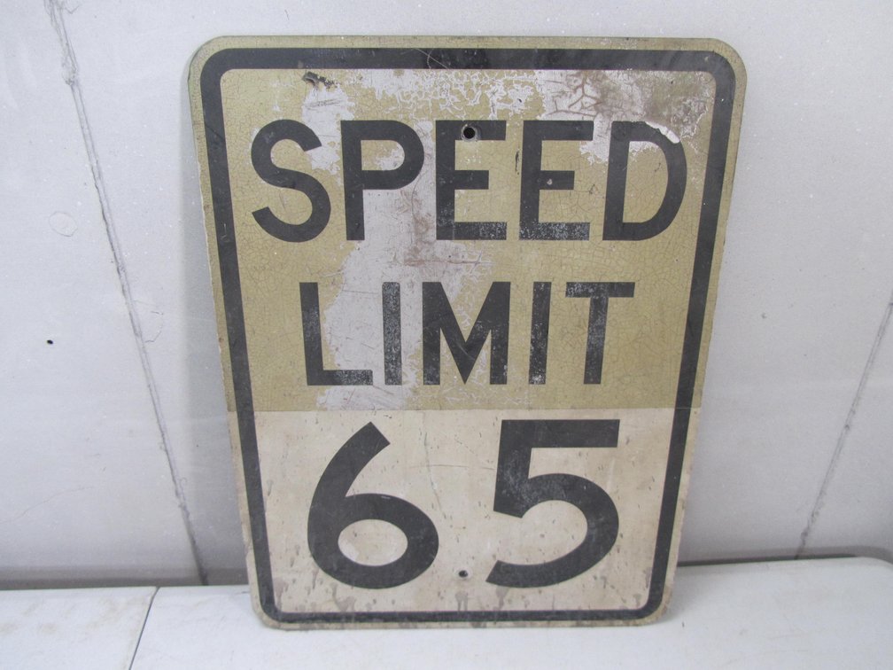 65 Speed Limit Galvanized Road Sign