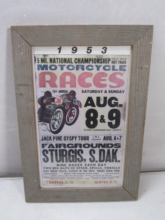 1953 National Championship Motorcycle Races Poster