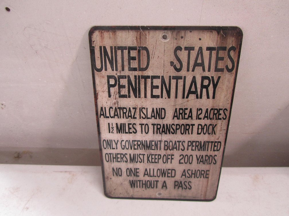 Metal United States Penitentiary Alcatraz Island Sign