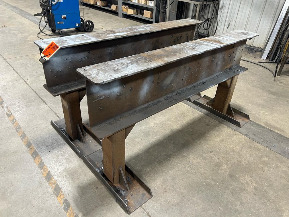 (2) Steel I-Beams Saw Horses, 67"" Length, 8" Width 33" Height,