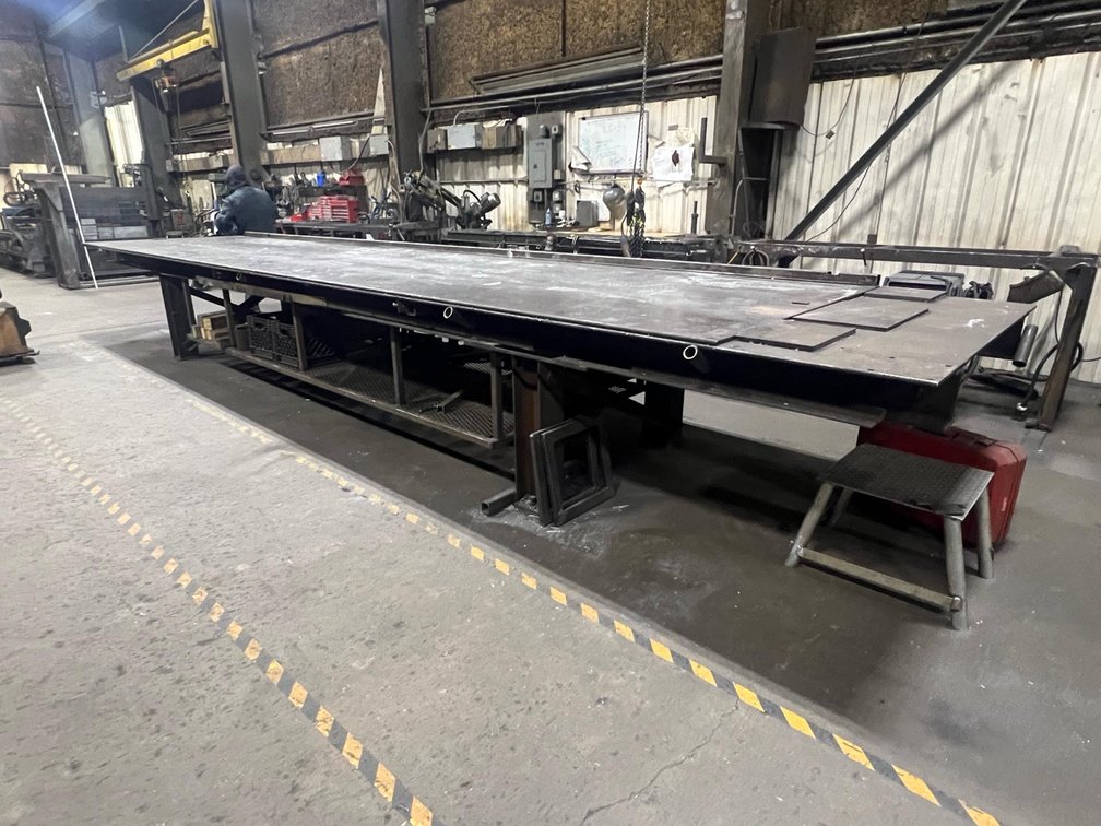 Industrial Welding/Fabrication Table, Steel, 26ft x 60in x up to 1-1/2" Thick