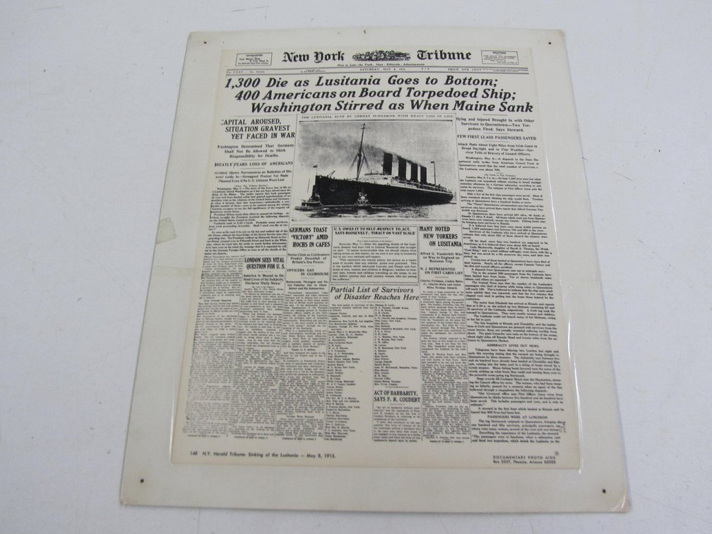 The New York Tribune Saturday, May 8, 1915 Newspaper Page