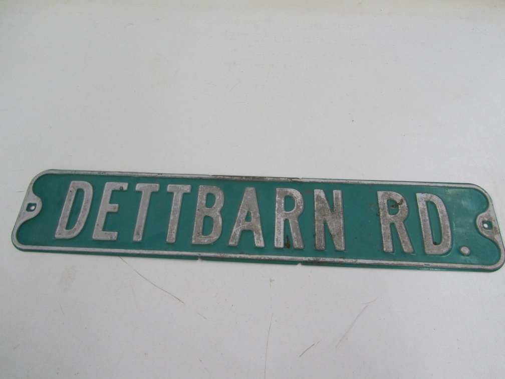 Metal Embossed Dettbarn Rd. Street Sign