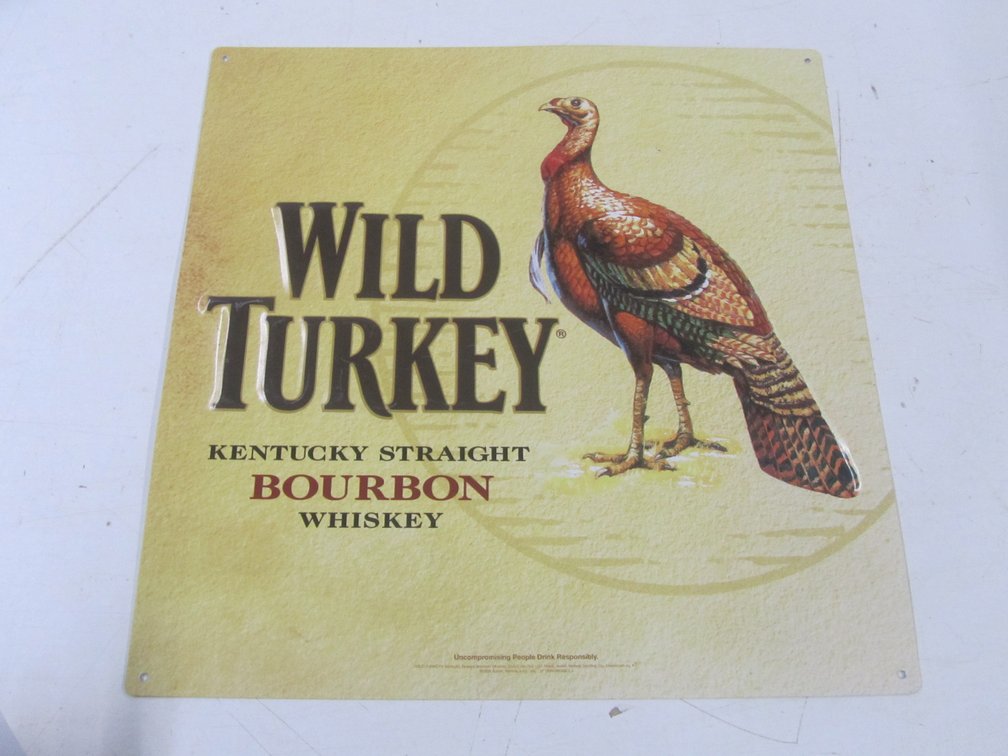Wild Turkey Kentucky Straight Bourbon Metal Embossed Sign
