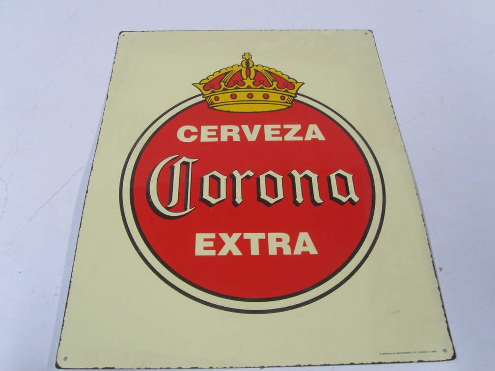 Coronoa Extra Metal Embossed Sign