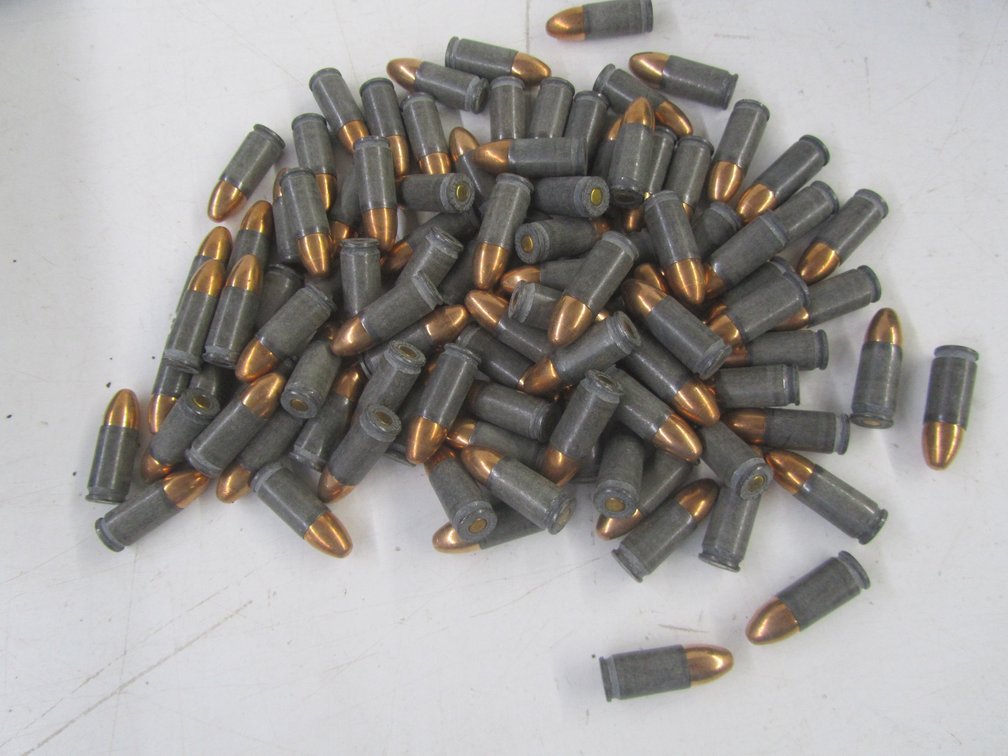 (100) 9mm Steel Case Rounds