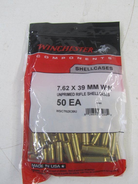 Pack Of (50) Winchester 7.62x399 MM WIN Unprimed Rifle Shellcases