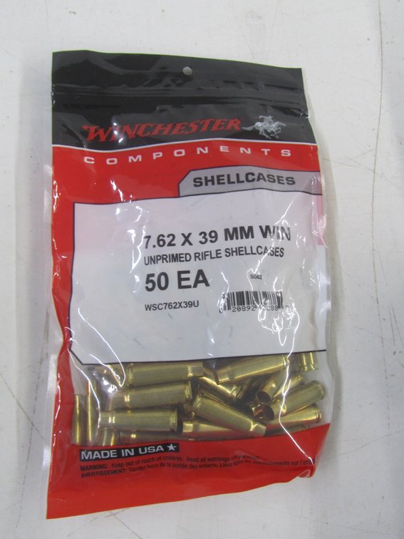 Pack Of (50) Winchester 7.62x399 MM WIN Unprimed Rifle Shellcases